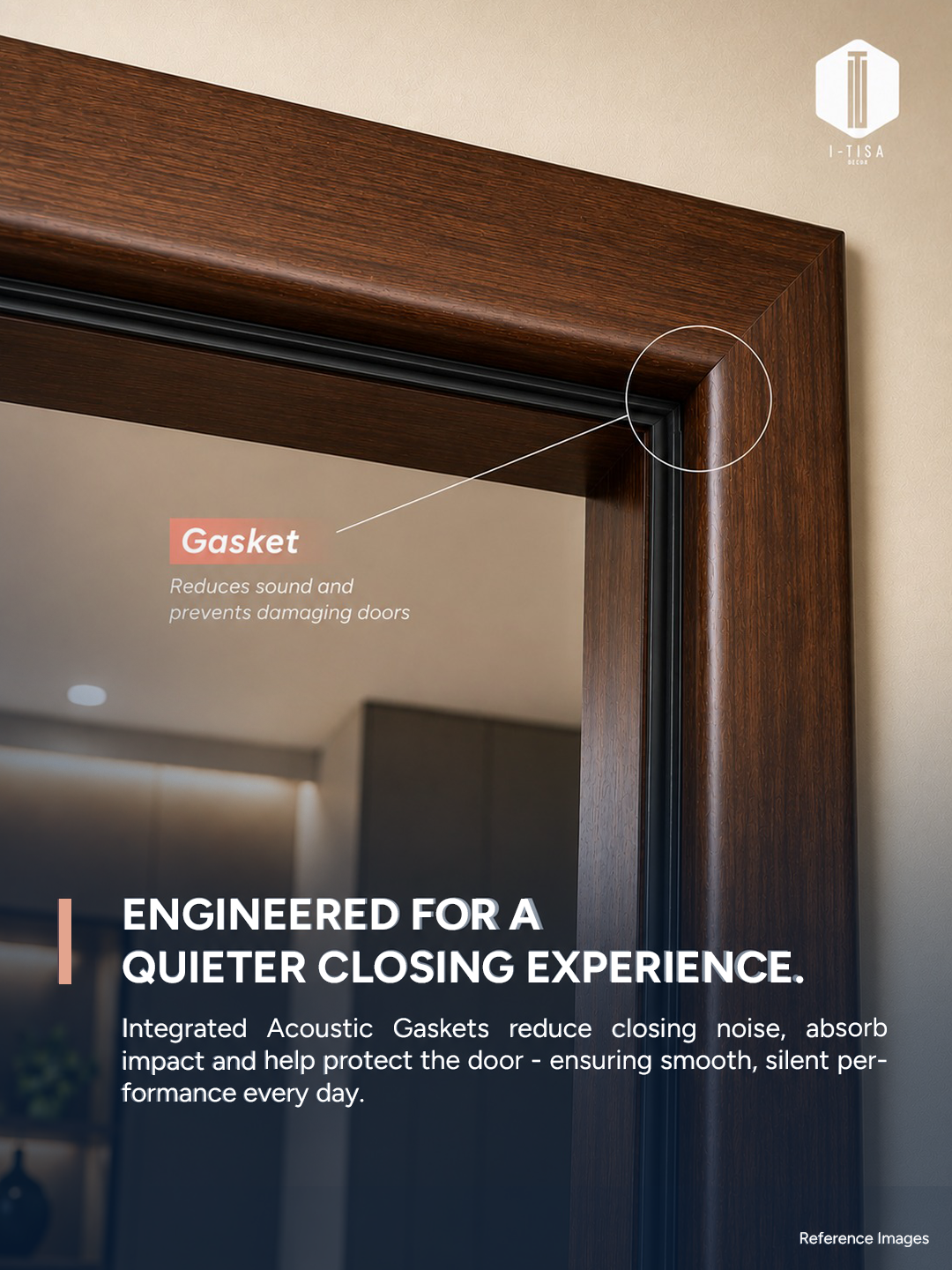 Acoustic silencer gasket slot