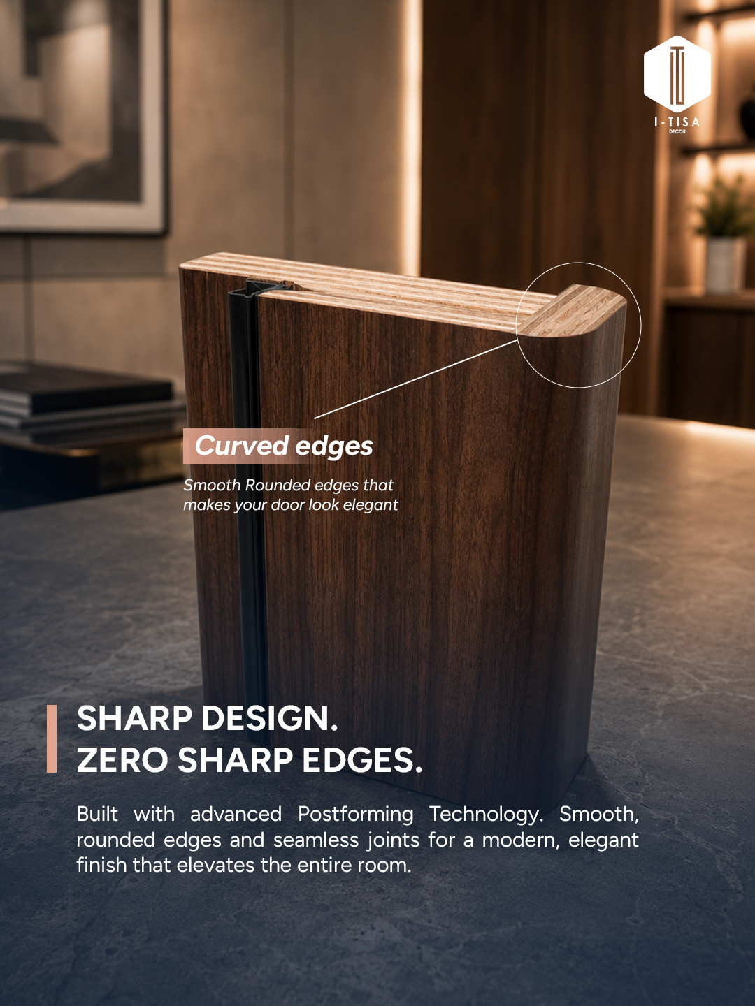 Curved postformed edge detail