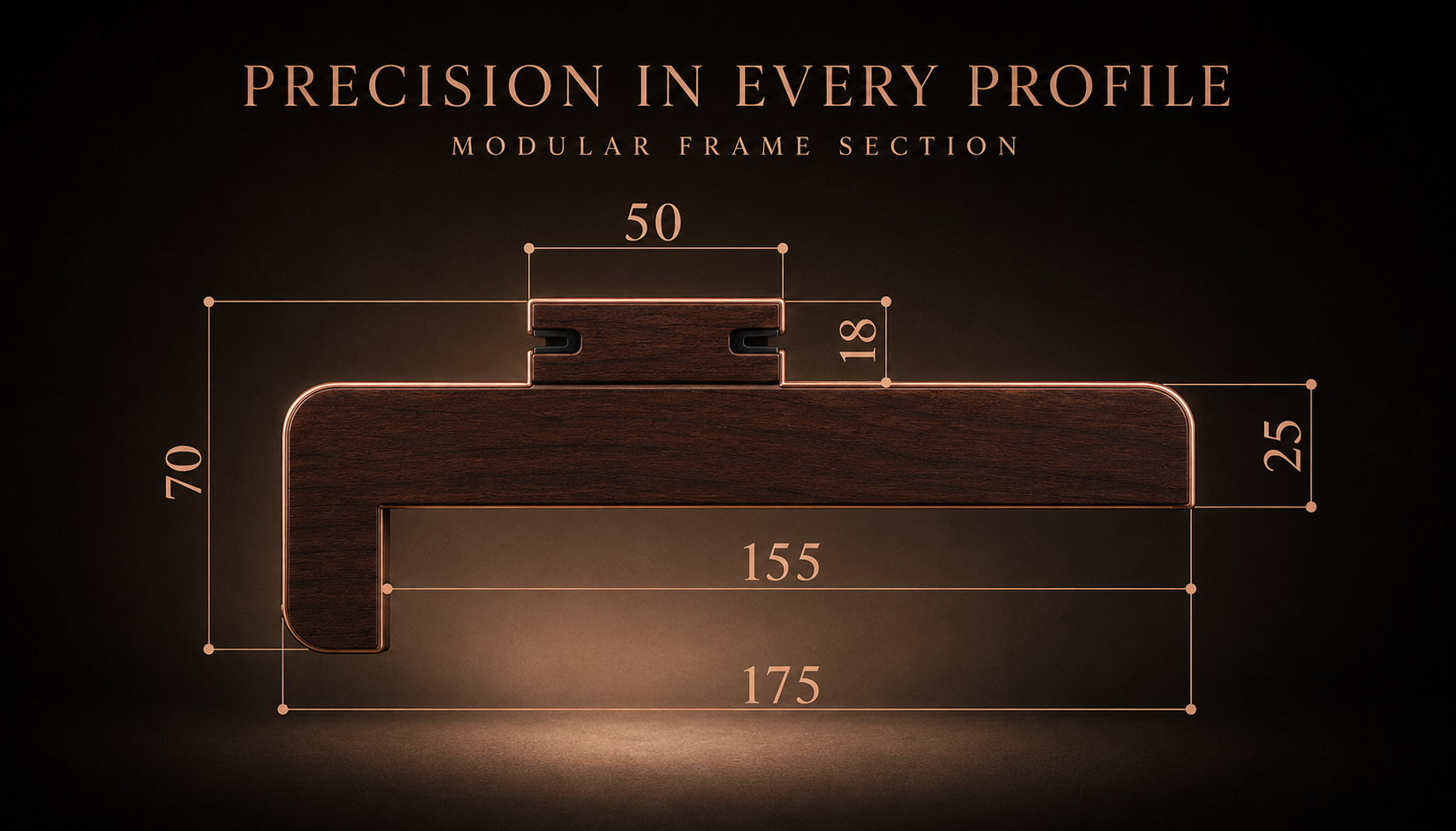 CAD Section B Double Door Frame Profile 175mm