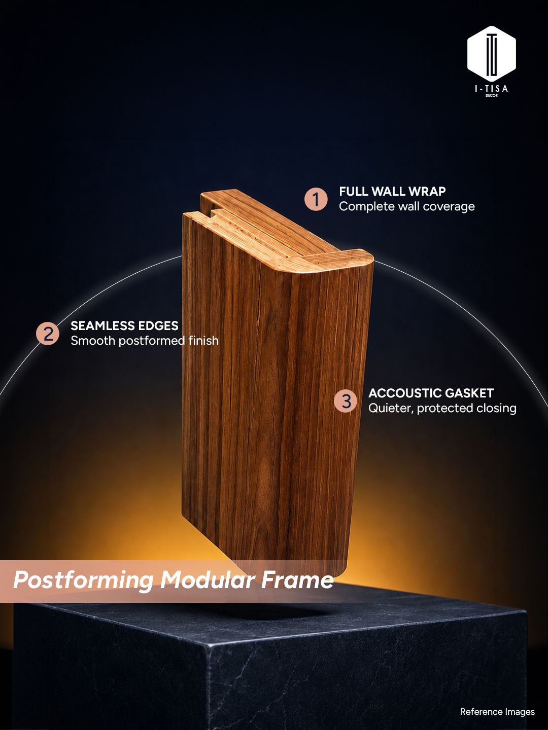 Postforming Modular Frame with acoustic silencer